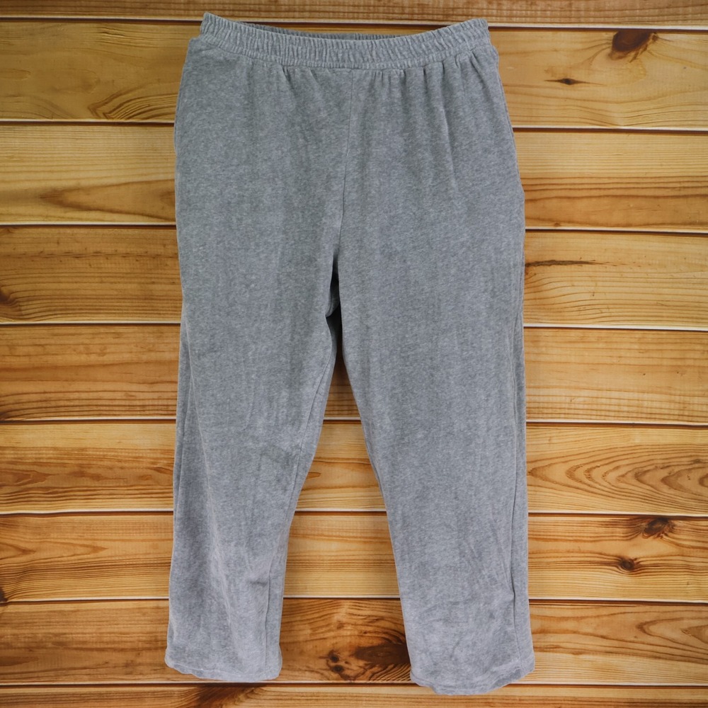 Sweatpants Elastic Waist Womens Size 16 Gray Heathered Cotton Blend Pockets NWT‎
